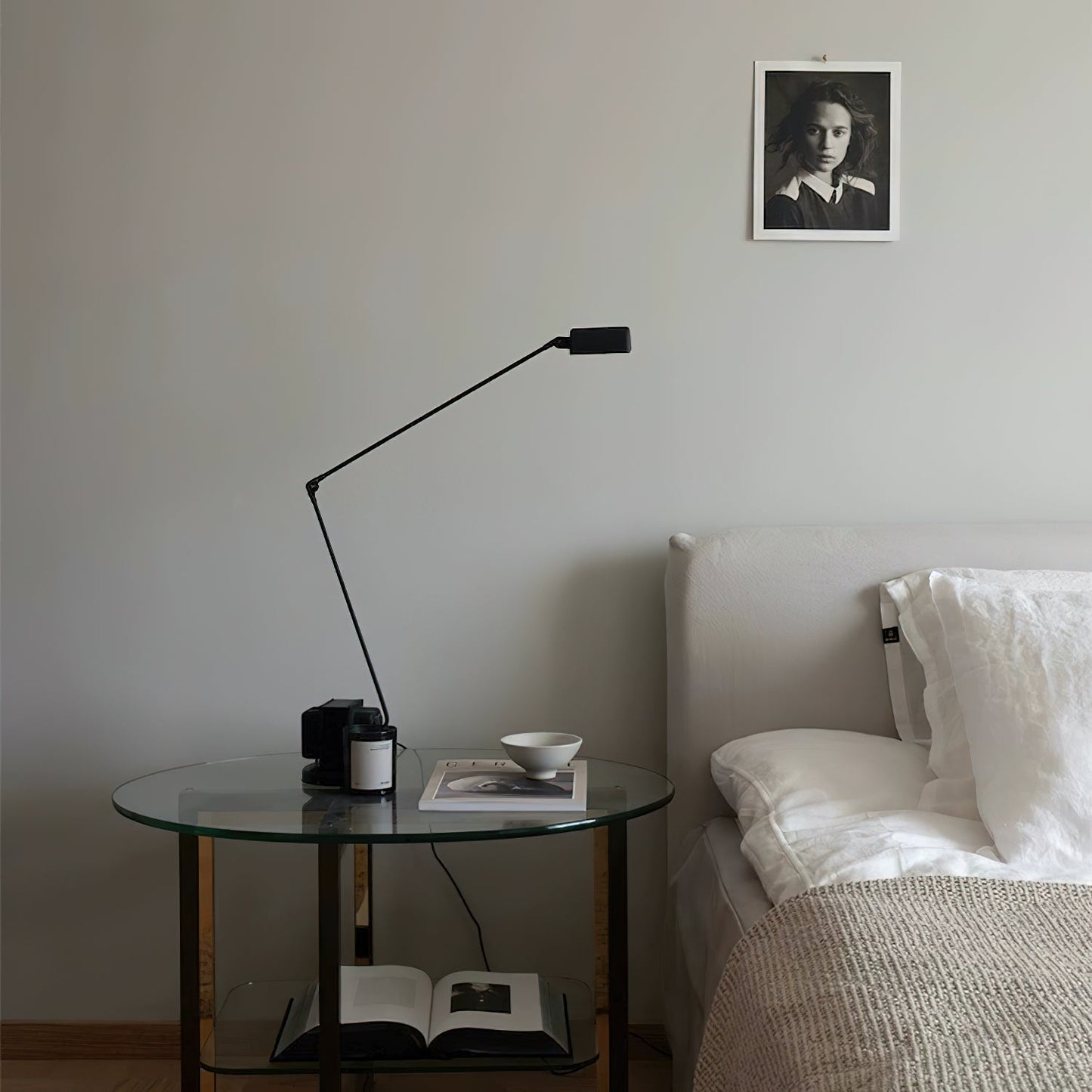 Adjustable Table Lamp with Dimming Feature and Rotating Diffuser - Modern Bedside or Desk Lamp 3