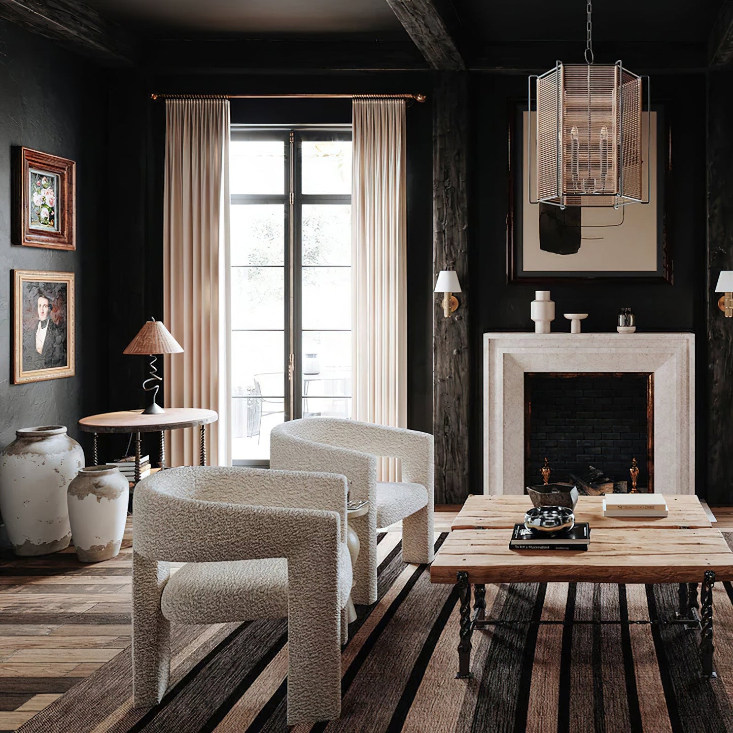 Zigzag Table Lamp with Rattan Shade – Unique Bedside or Desk Lamp for Living Room 8